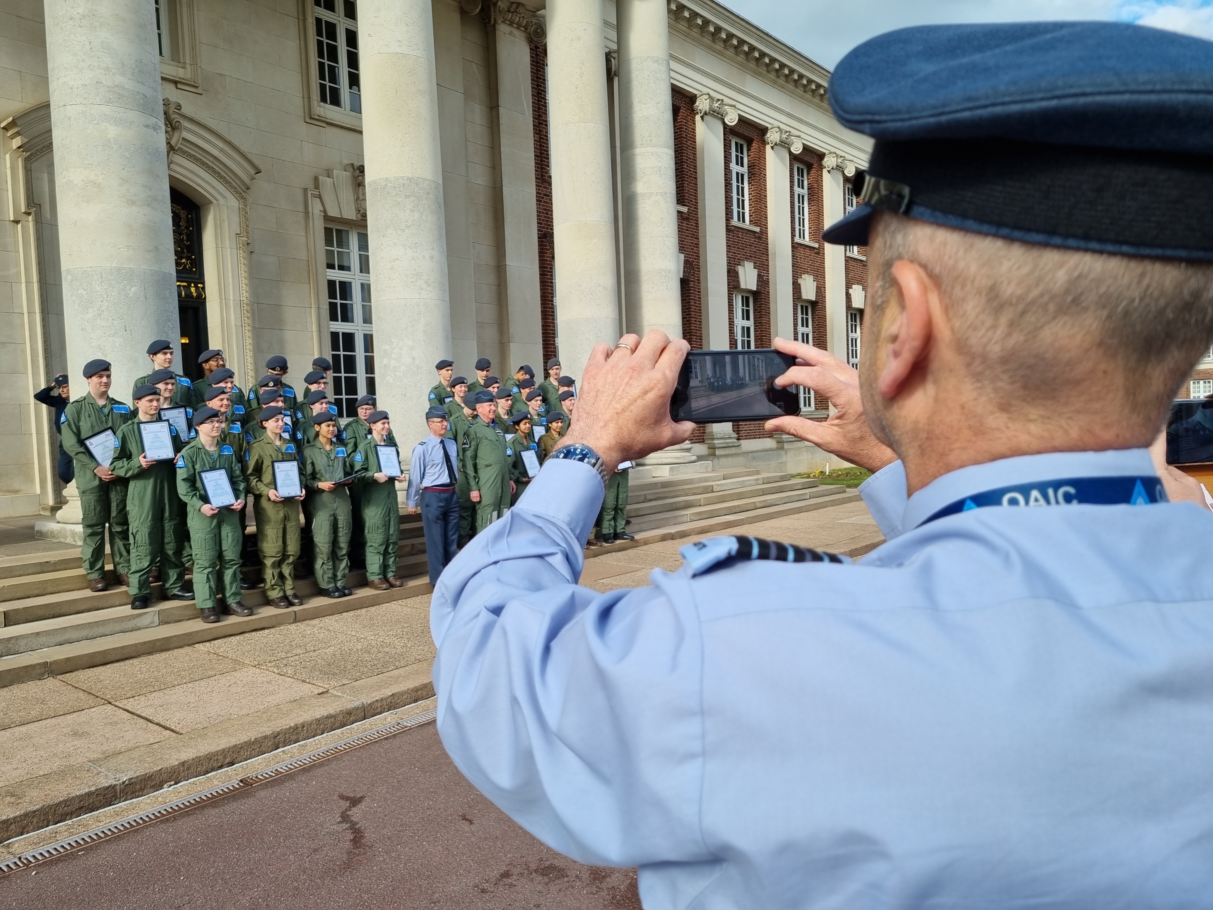 Cadets in uniform on their graduation day.